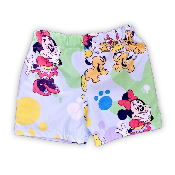 Vintage Mickey Minnie Donald & Puppy Pluto Reworked Bennygonia Shorts UNISEX - Picture 3 of 13